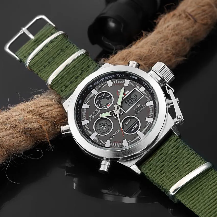 Luxury Military Chronograph Watch - Nylon Strap