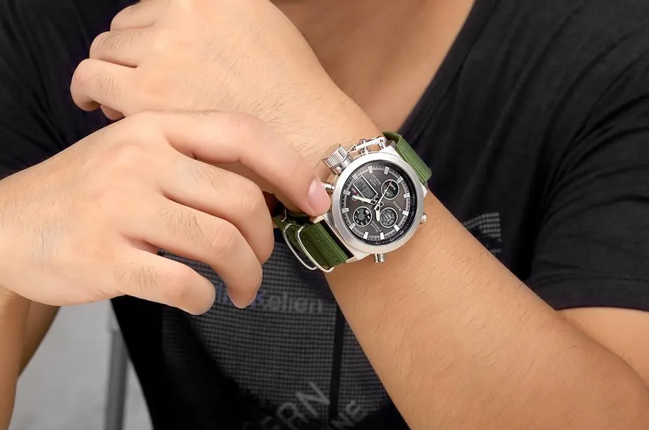 Luxury Military Chronograph Watch - Nylon Strap