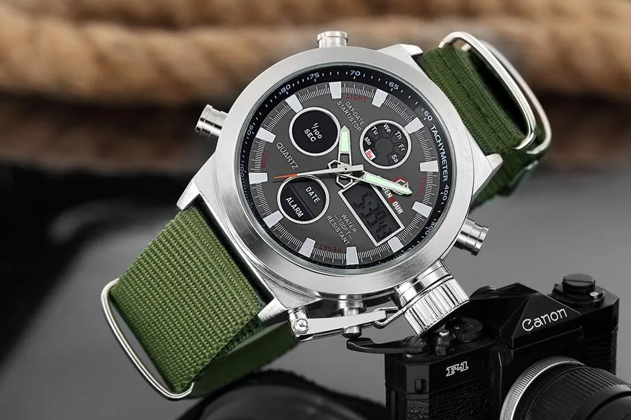 Luxury Military Chronograph Watch - Nylon Strap
