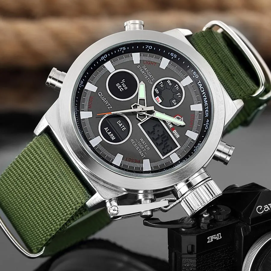 Luxury Military Chronograph Watch - Nylon Strap
