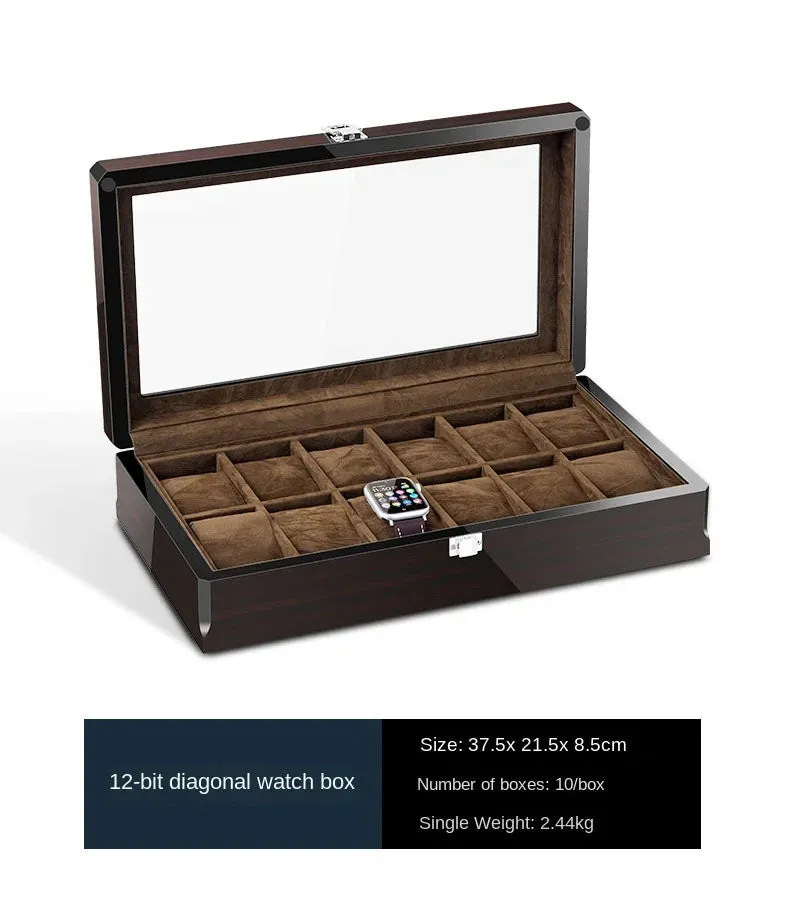 Luxury Wood Piano Finished Watch Case Box Organizer