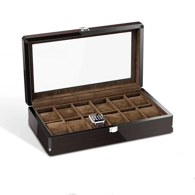 Luxury Wood Piano Finished Watch Case Box Organizer