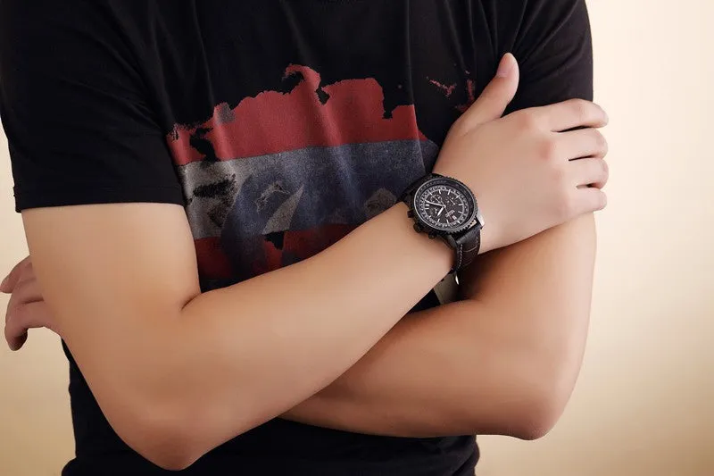MEGIR CHRONOGRAPH 24 Hours Luxury Brand Watch Men Full Steel Watch Analog Display Quartz Men Business Watches Casual Watches