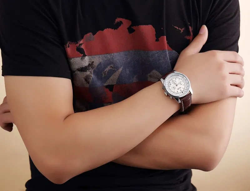 MEGIR CHRONOGRAPH 24 Hours Luxury Brand Watch Men Full Steel Watch Analog Display Quartz Men Business Watches Casual Watches