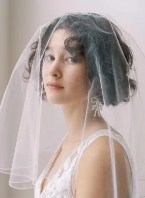 Merrow edge bridal veil with blusher - Style #2358