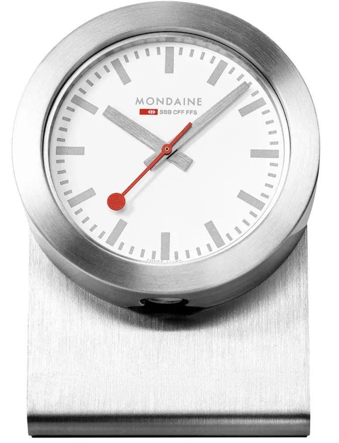 MOND Clock Magnet Silver