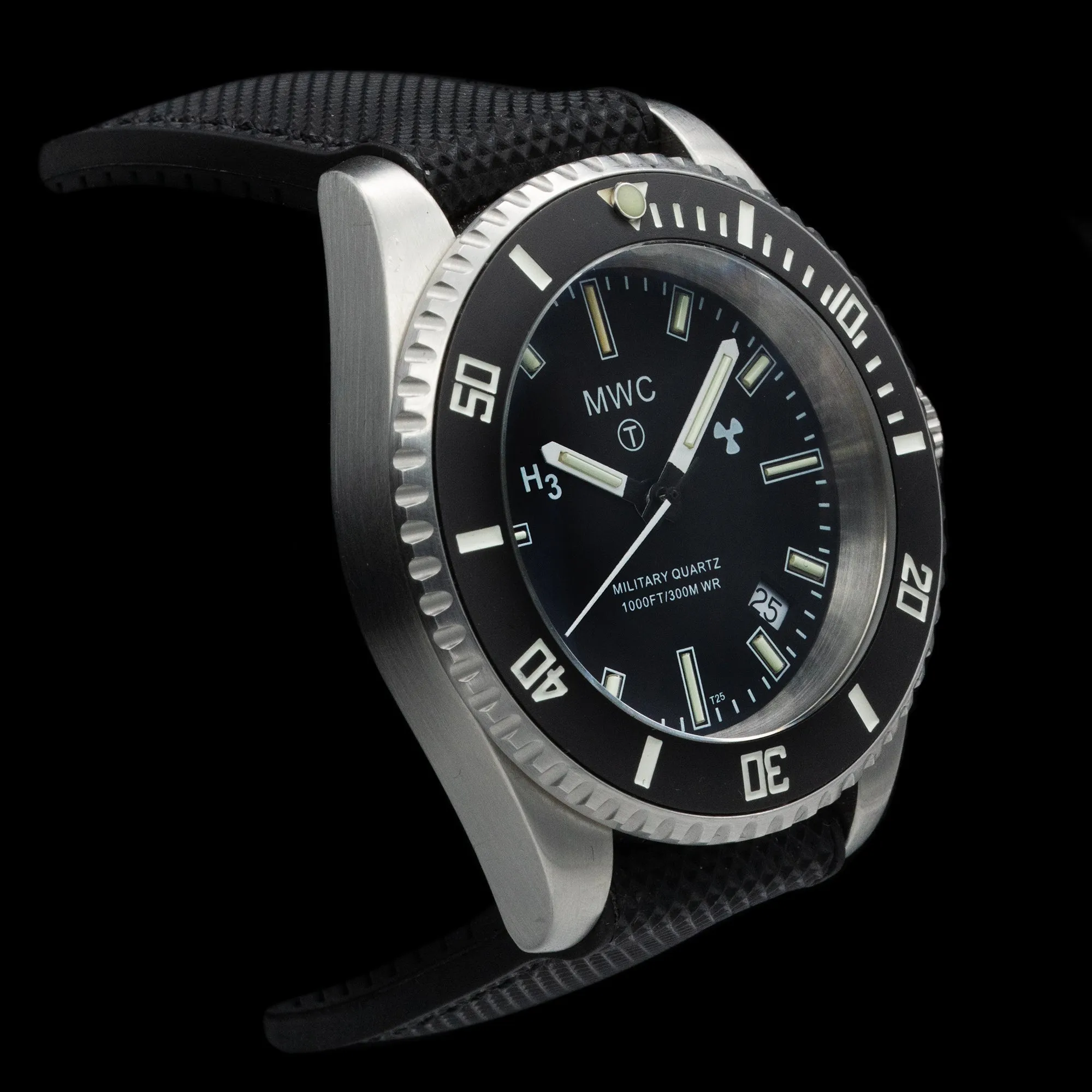 MWC - 300m Stainless Steel Quartz Military Divers Watch with Tritium GTLS