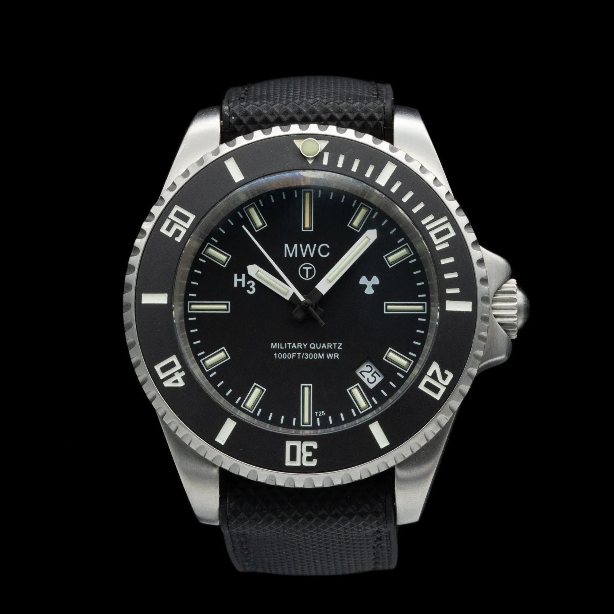 MWC - 300m Stainless Steel Quartz Military Divers Watch with Tritium GTLS