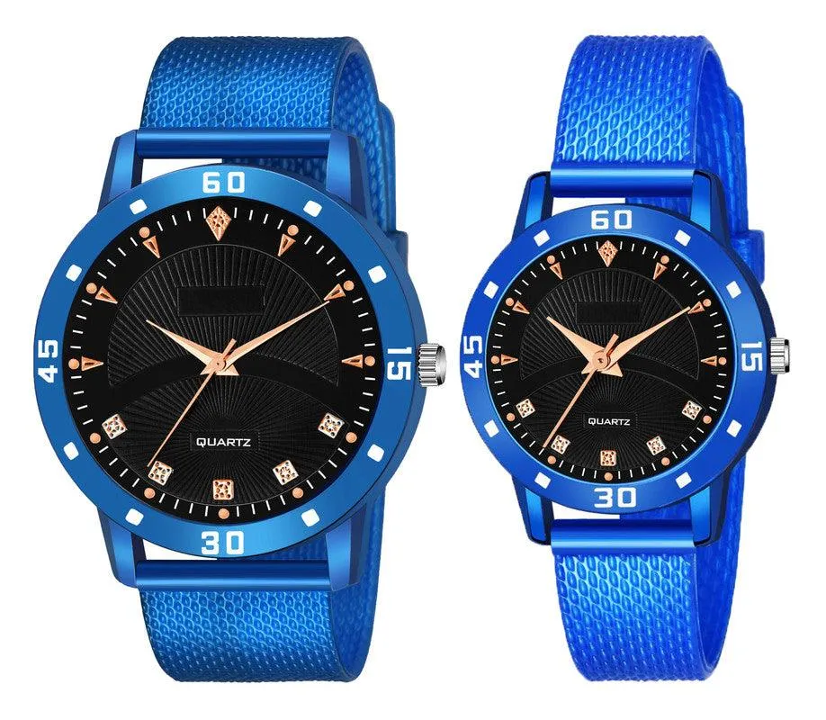 New Fashion  Aeviyo Blue  C_10_Couple Black Round design Tikon Digits Premium Quality Designer Fashion For Couple New Fashion Analog Watch - For Couple