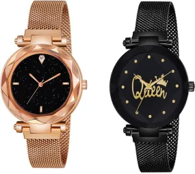 Niyati Nx Black Couple Black Chain Analog Watch  - For Couple ()