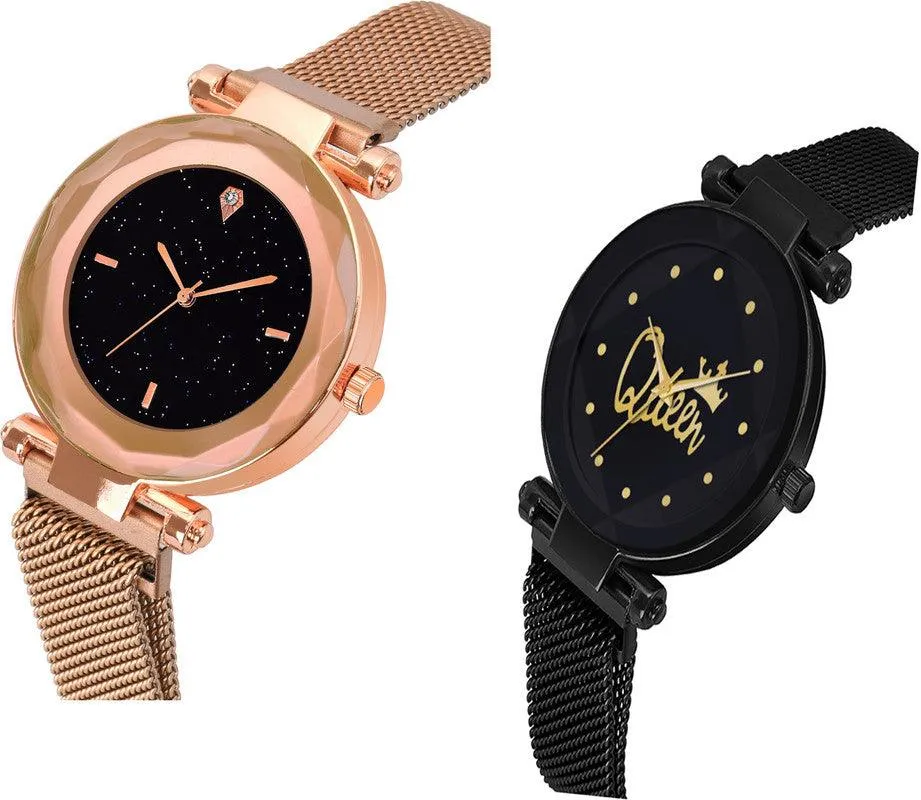 Niyati Nx Black Couple Black Chain Analog Watch  - For Couple ()