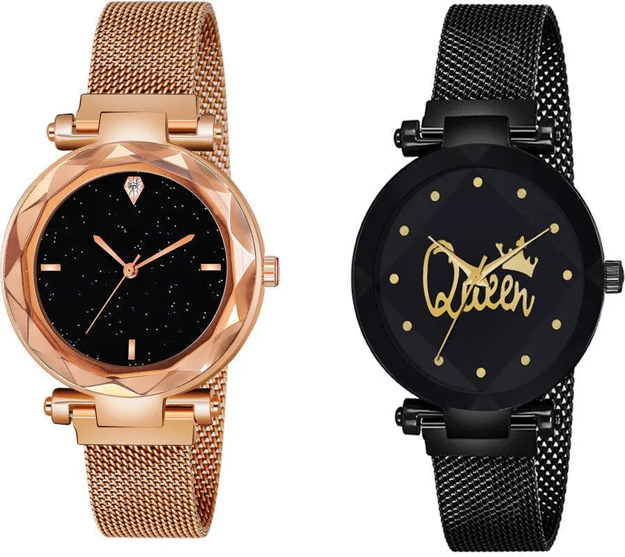 Niyati Nx Black Couple Black Chain Analog Watch  - For Couple ()