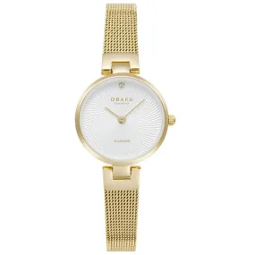 Obaku Diamant Petite Gold 24mm Watch - V256SXGIMG