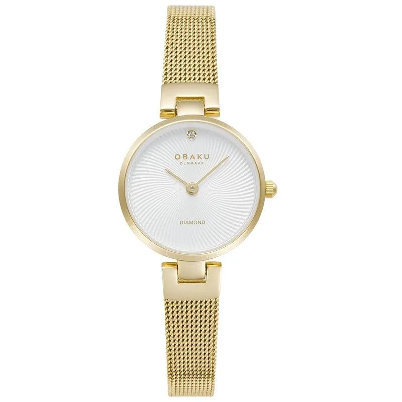 Obaku Diamant Petite Gold 24mm Watch - V256SXGIMG