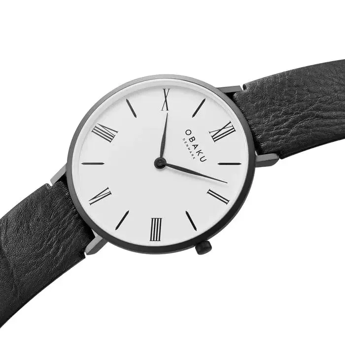 Obaku Folie Clear Black 42mm Watch - V283GXBWRB-DIB
