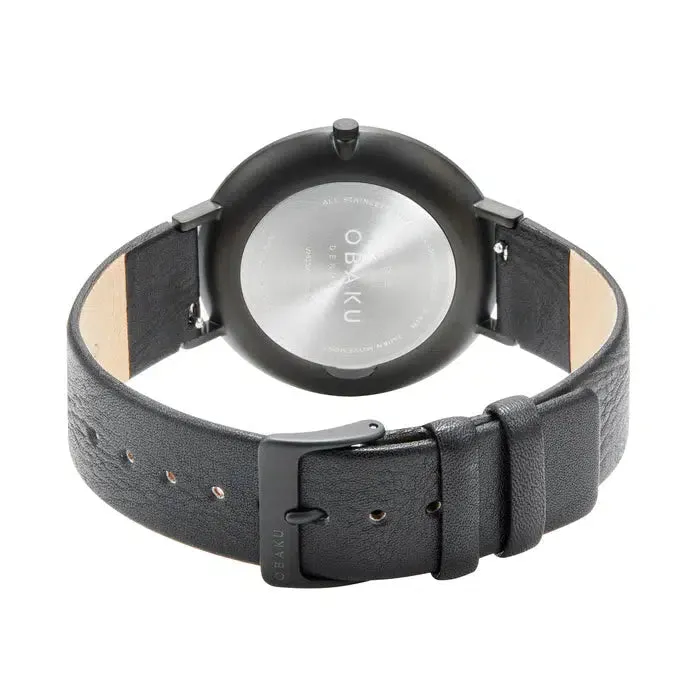 Obaku Folie Clear Black 42mm Watch - V283GXBWRB-DIB