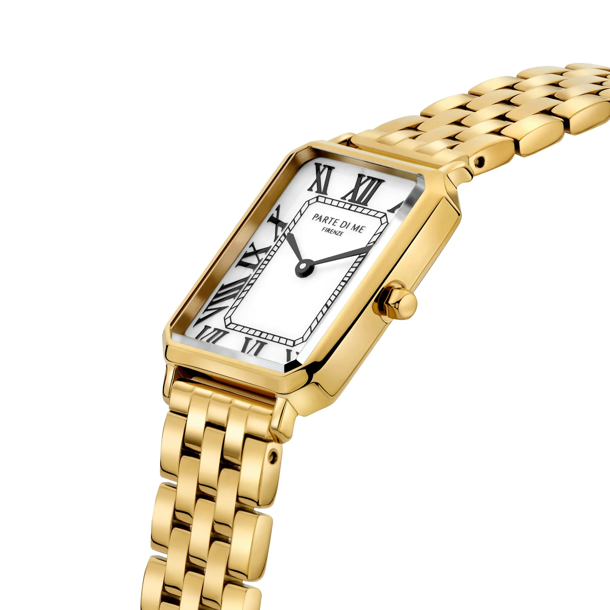 Orologio rectangular ladies watch gold coloured and white