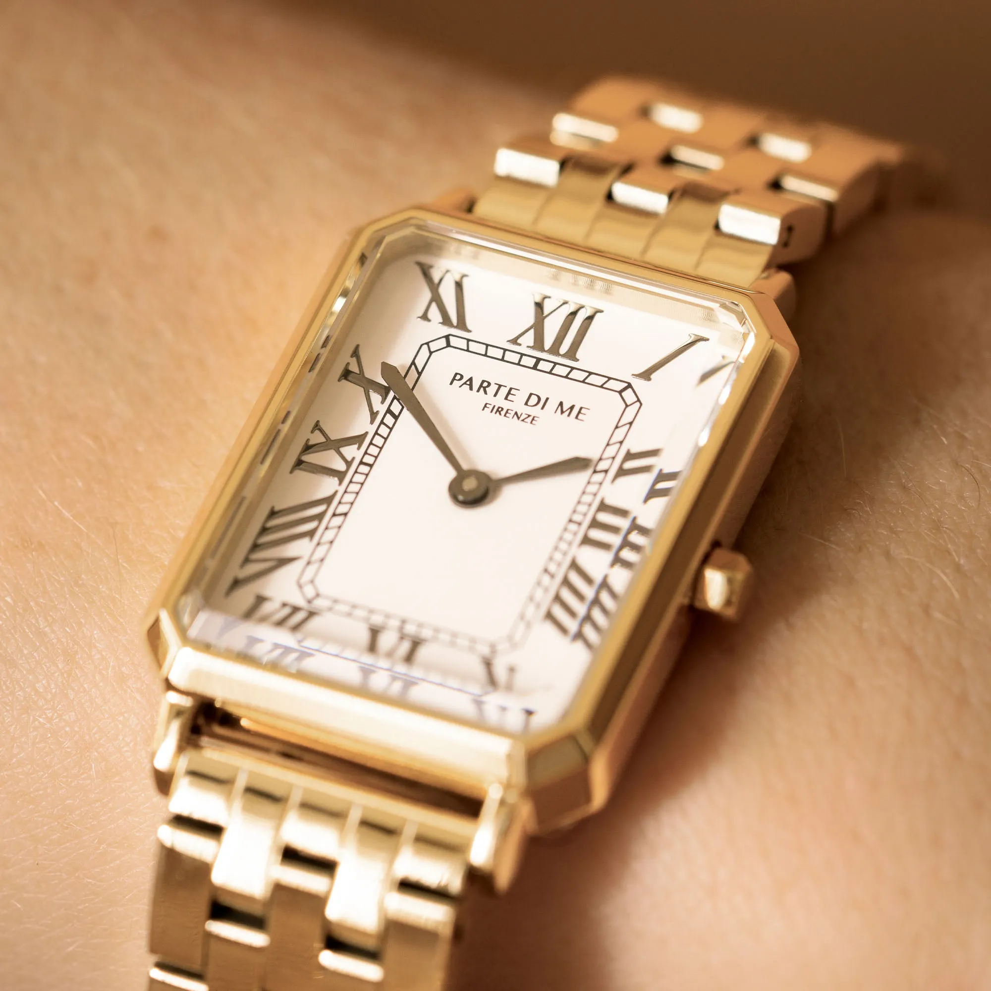 Orologio rectangular ladies watch gold coloured and white