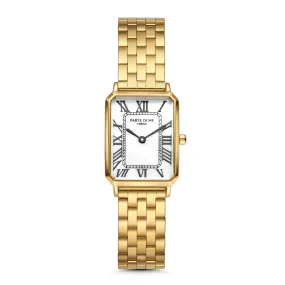 Orologio rectangular ladies watch gold coloured and white