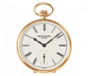 Patek Philippe 18K Yellow Gold with White Lacquered dial Pocket Men's Watch