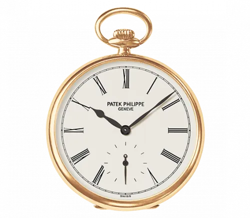 Patek Philippe 18K Yellow Gold with White Lacquered dial Pocket Men's Watch