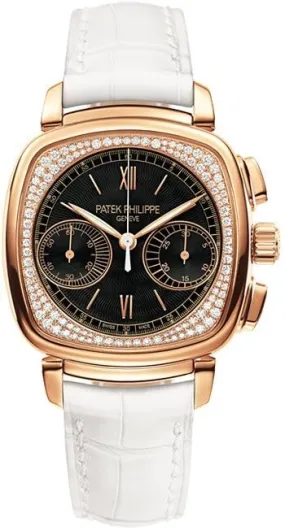 Patek Philippe Complications Black and Diamond Dial Ladies Watch 7071R-010