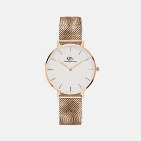 Petite Women's White Analog Stainless Steel Watch DW00100163