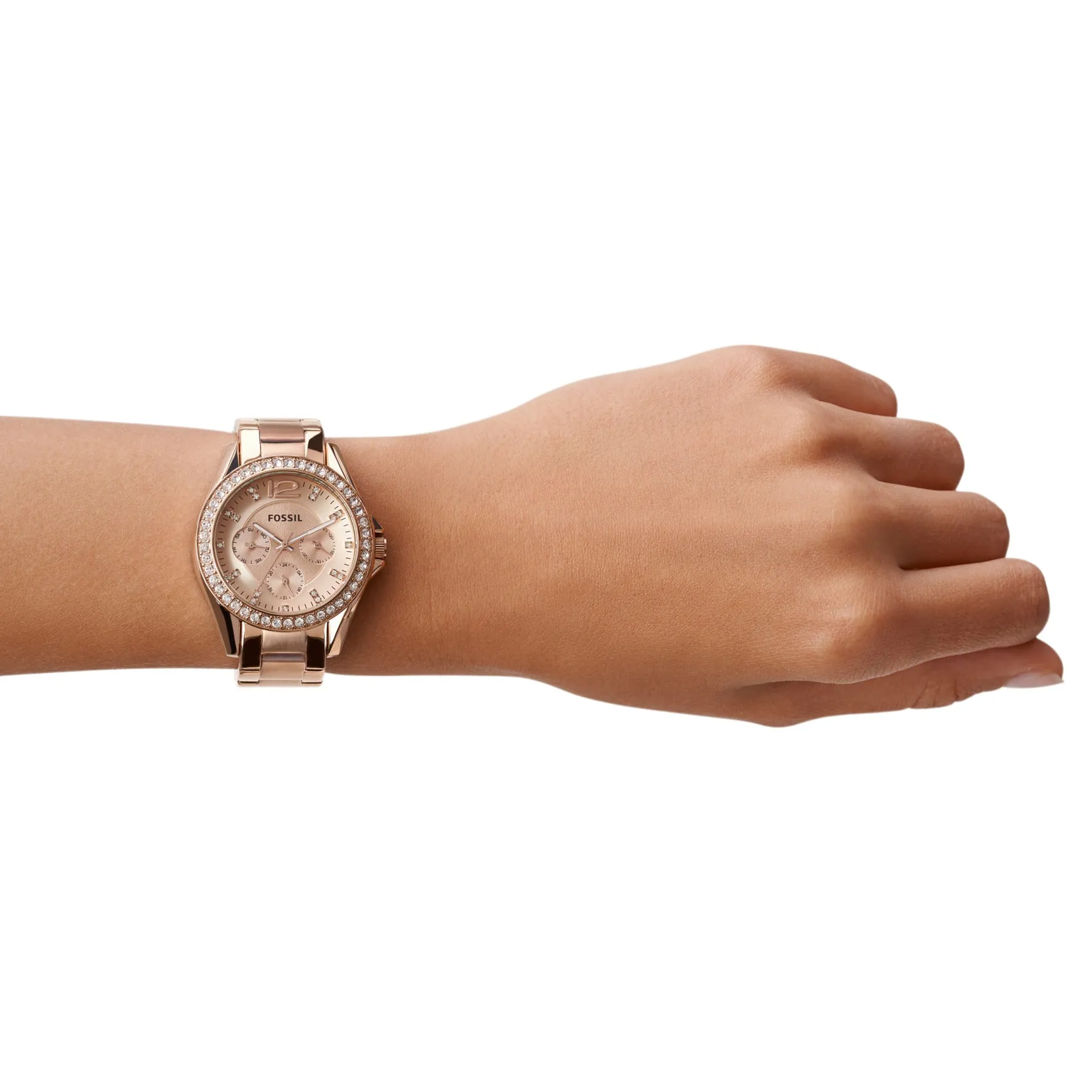 Riley Multifunction Rose-Tone Stainless Steel Watch