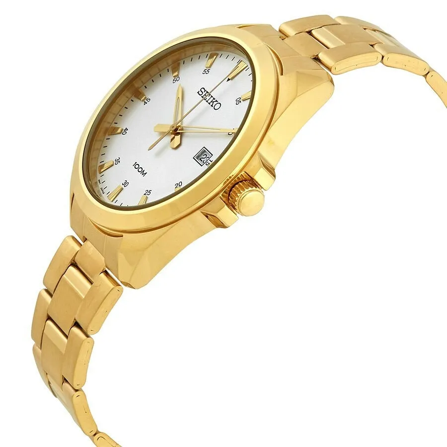 Seiko Neo Classic Silver Dial Gold-Tone Mens Watch