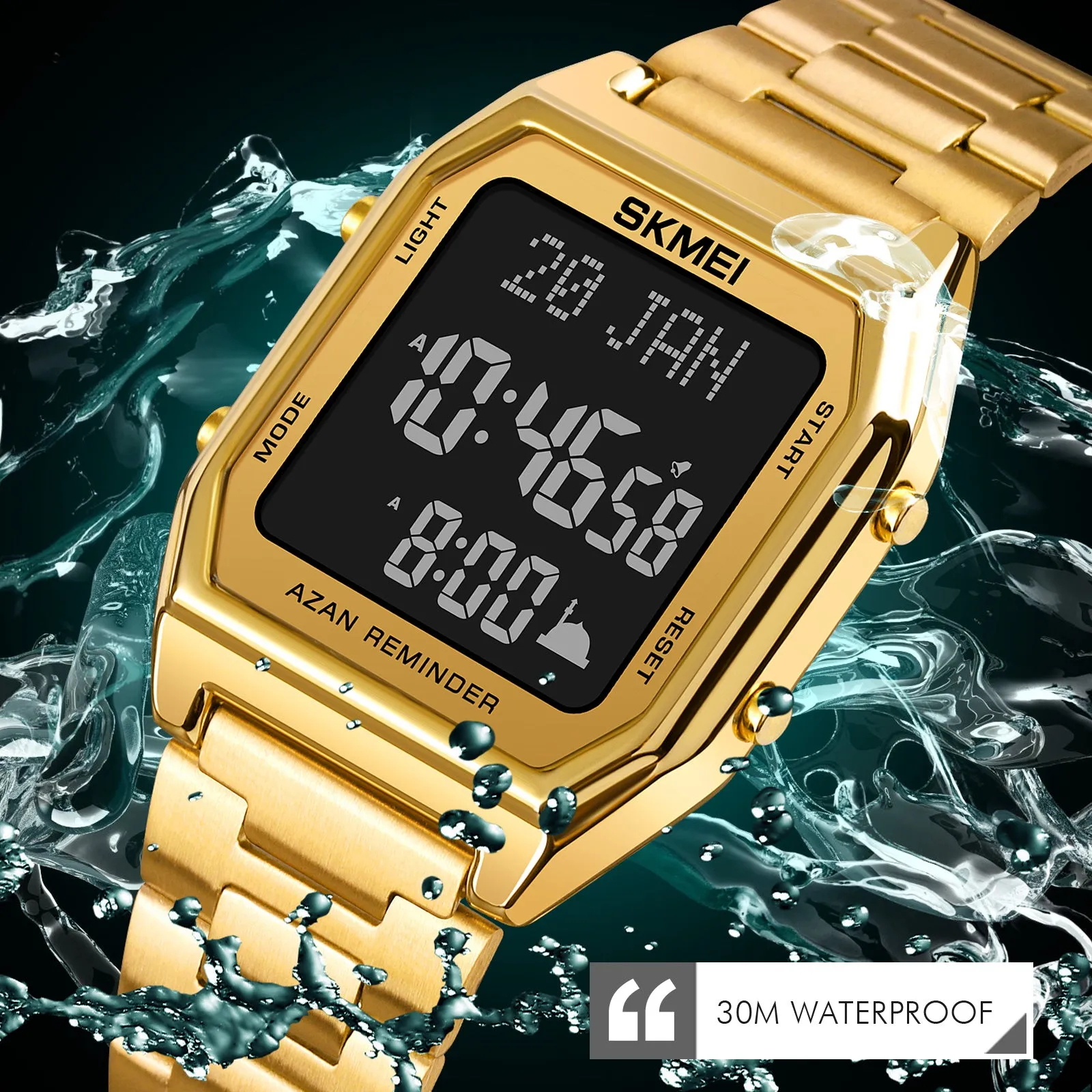 SKMEI AZAN & QIBLA WATCH 1763-GD