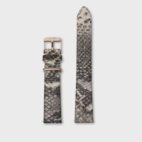 Strap 16 mm Leather Python Almond, Rose Gold Colour
