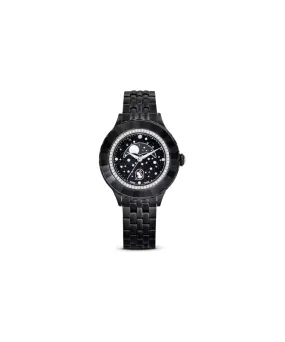 SWAROVSKI OCTEA MOON WATCH, SWISS MADE, MOON, METAL BRACELET, BLACK, BLACK FINISH