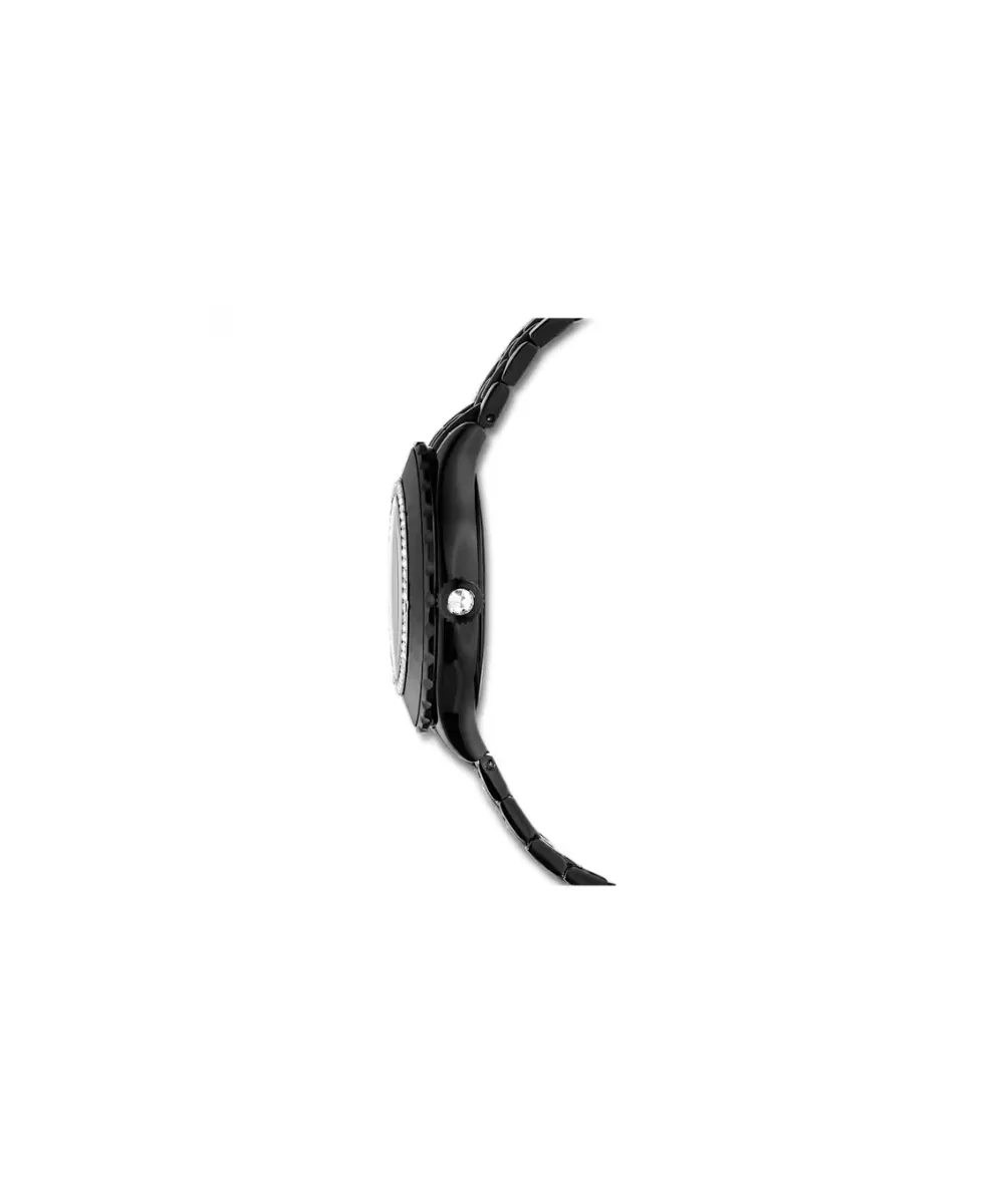 SWAROVSKI OCTEA MOON WATCH, SWISS MADE, MOON, METAL BRACELET, BLACK, BLACK FINISH