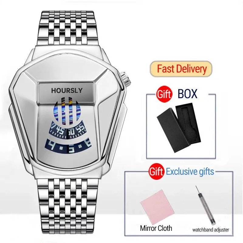 T-BOO Men Wrist Watches Golden Luxury Brand Trend Cool Stainless Steel Technology Fashion Quartz Watch Relogio Masculino