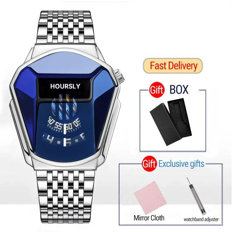 T-BOO Men Wrist Watches Golden Luxury Brand Trend Cool Stainless Steel Technology Fashion Quartz Watch Relogio Masculino