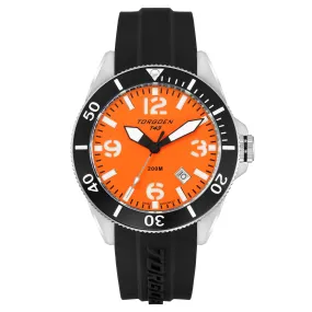 T43 Orange | 44mm, Black Silicone Strap