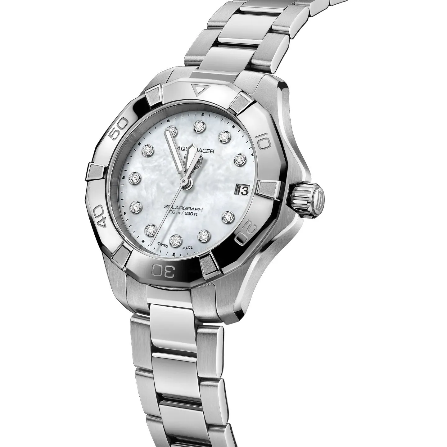 Tag Heuer Aquaracer Ladies Diamond White Solar Watch WBP1313.BA0005
