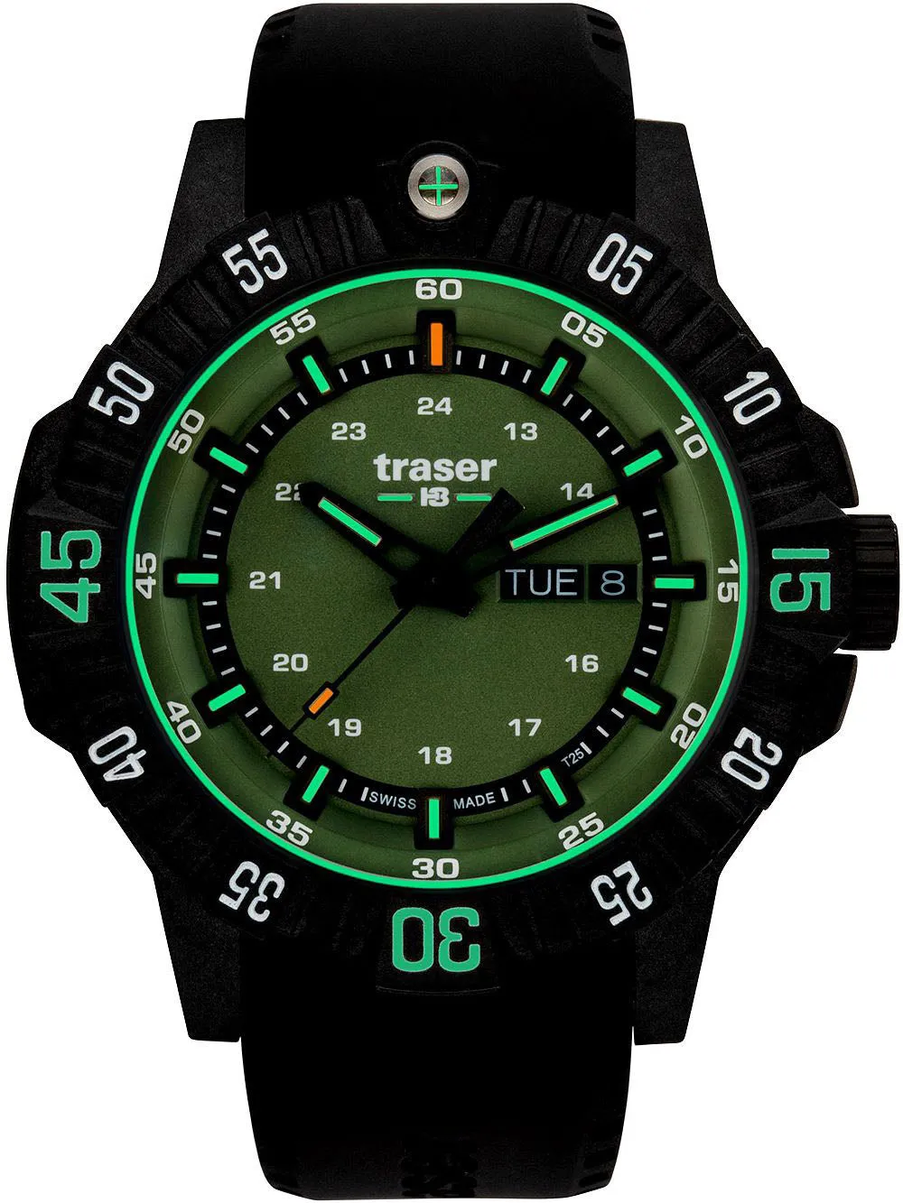 TH3 Watch Tactical P99 Q Green Rubber