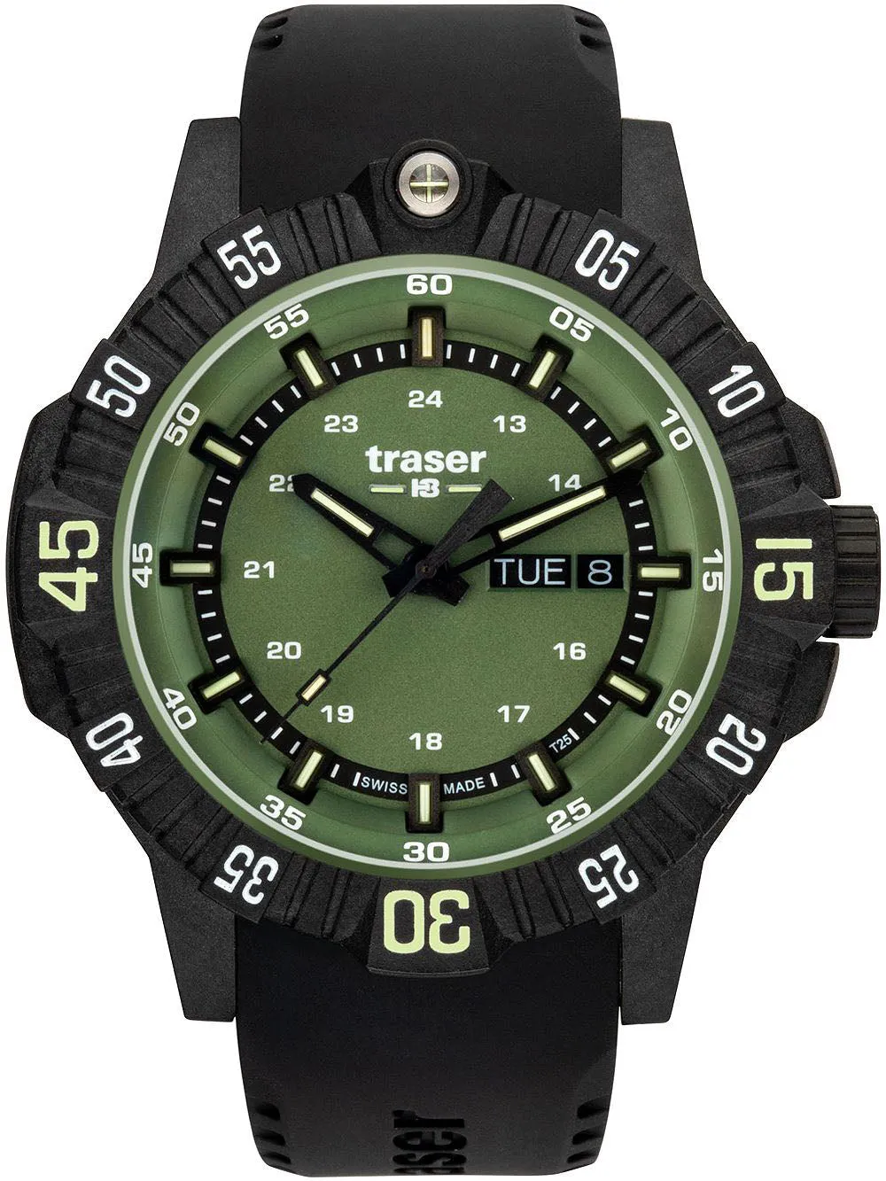 TH3 Watch Tactical P99 Q Green Rubber