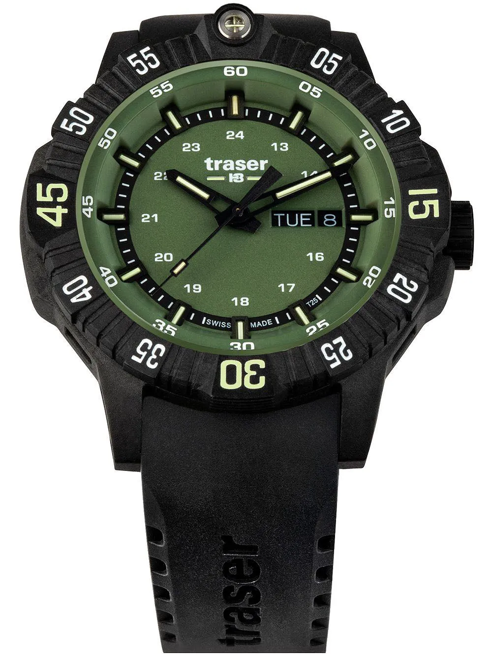 TH3 Watch Tactical P99 Q Green Rubber