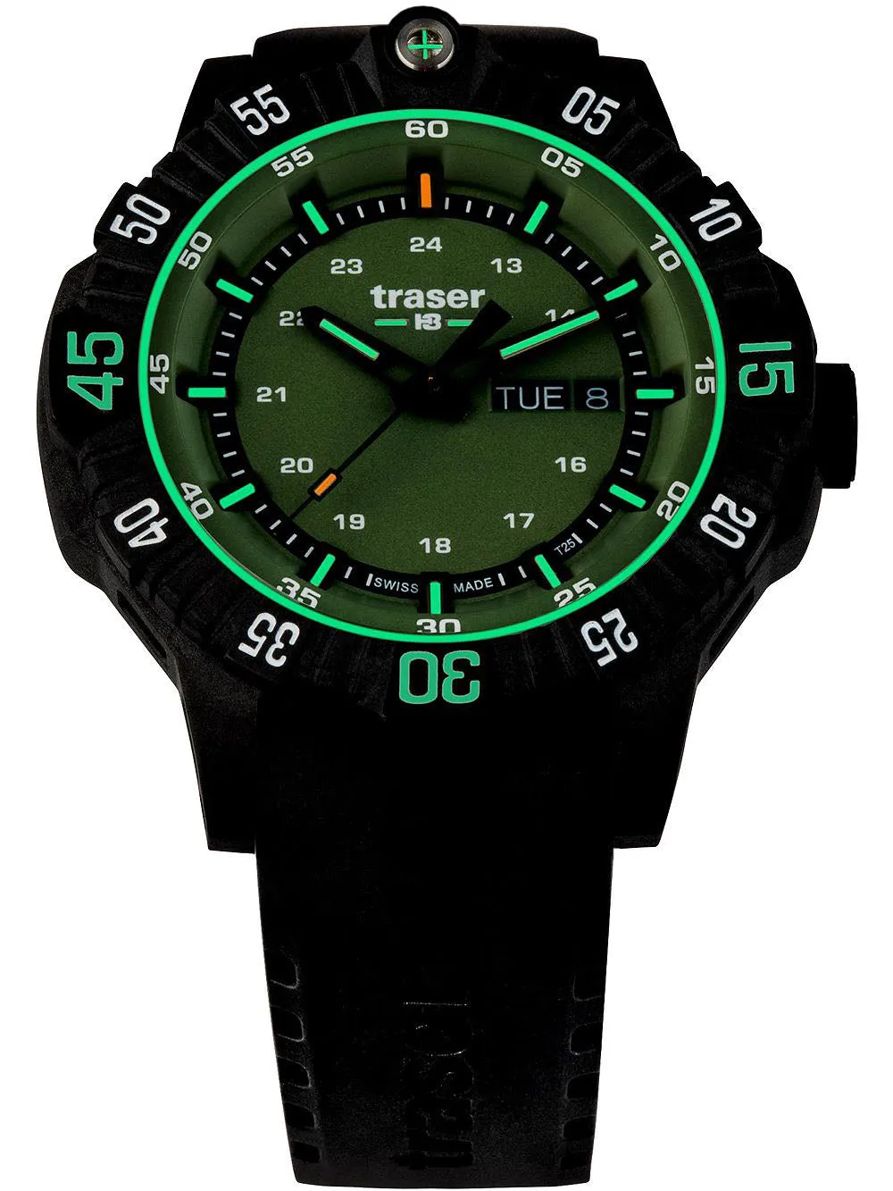 TH3 Watch Tactical P99 Q Green Rubber