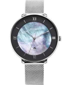 Titan Women's Watch, Mother of Pearl Dial Silver Stainless Steel Strap, 2651SM07
