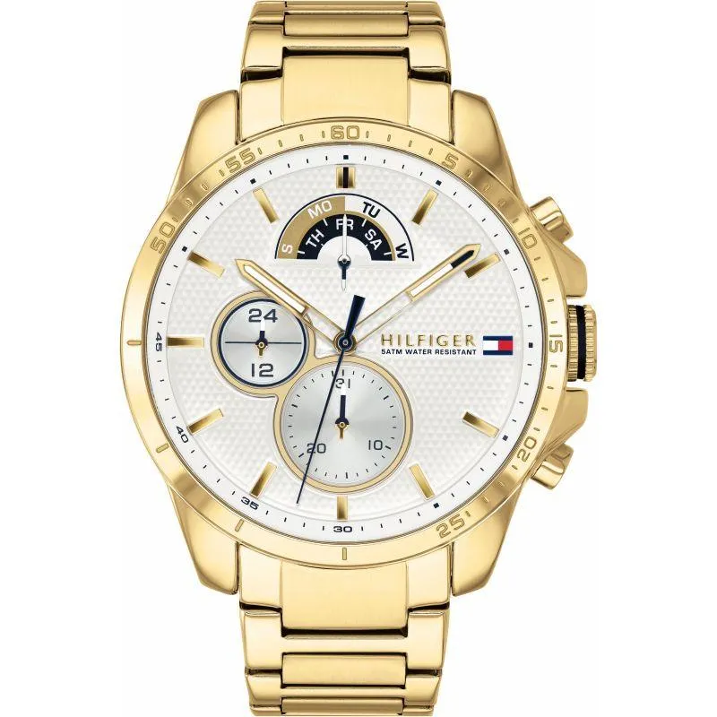 Tommy Hilfiger Gold Steel Men's Multi-function Watch 1791538
