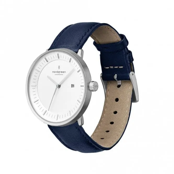 Unisex Philosopher Leather Silver 36mm Watch PH36SILENAXX