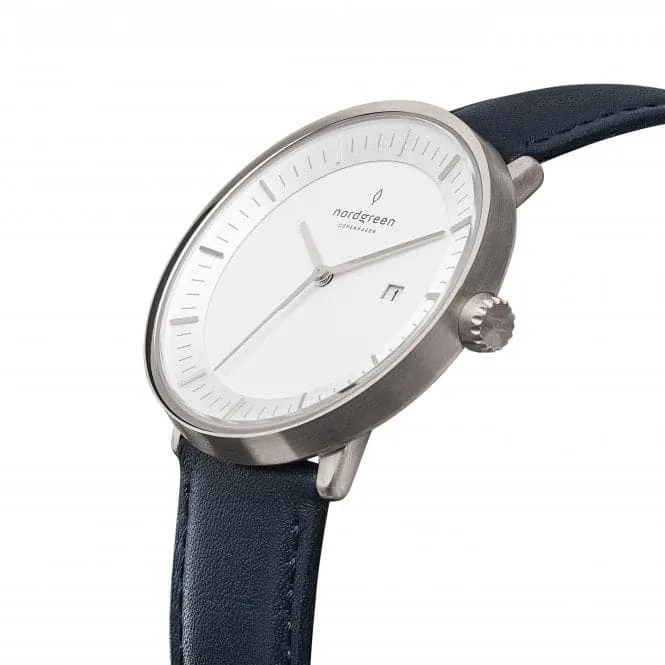 Unisex Philosopher Leather Silver 36mm Watch PH36SILENAXX