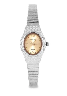 Valentino 20122333-GOLD DIAL Silver Watch for Women