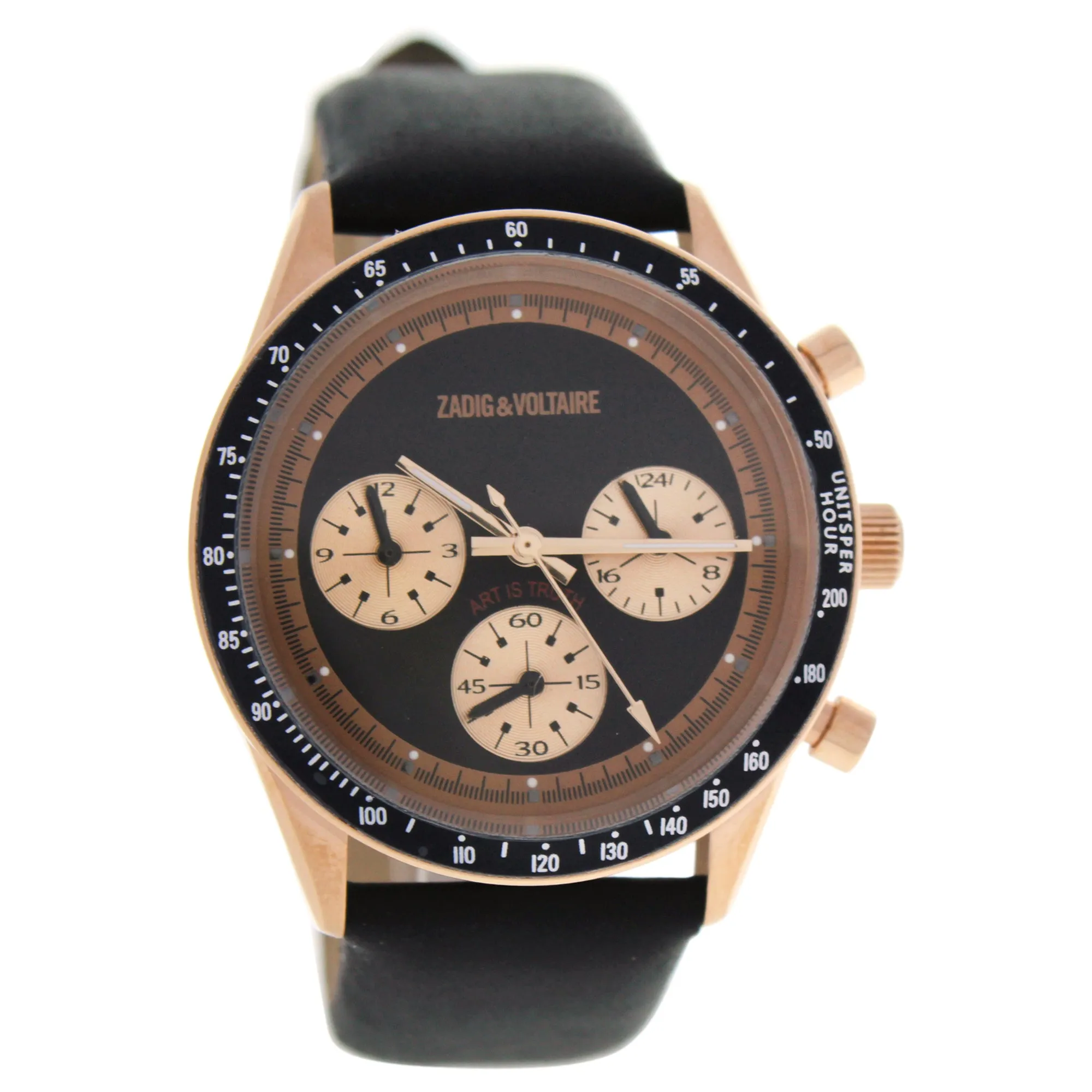 ZVM114 Master - Rose Gold/Black Leather Strap Wactch by Zadig & Voltaire for Women - 1 Pc Watch